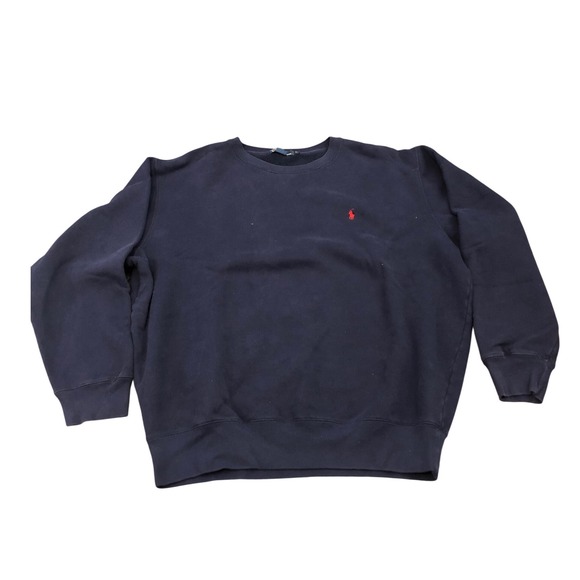 Polo Ralph Lauren Other - Vintage Polo Ralph Lauren Sweatshirt Mens L Navy Blue Red Pony Logo Crewneck